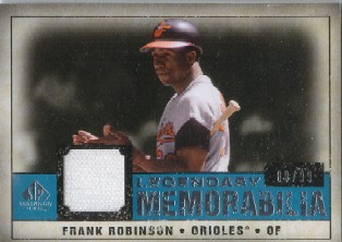 2008 SP Legendary Cuts Legendary Memorabilia 99 #FR Frank Robinson