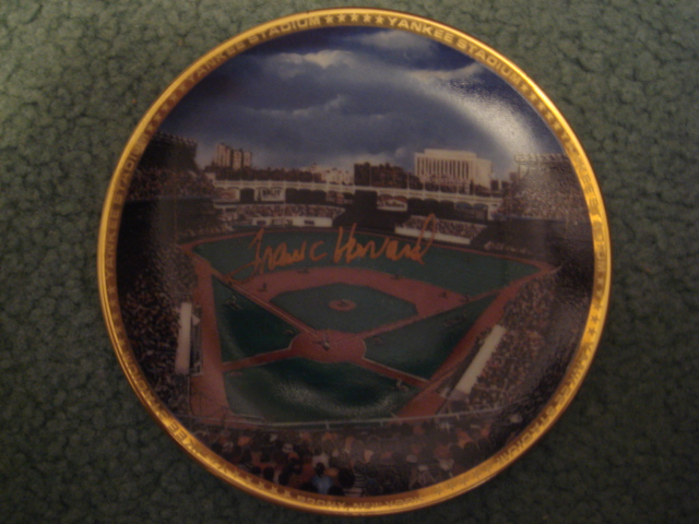 Frank Howard Yankee Stadium Autographed 1989 Sports Impressions Mini Plate By Robert Stephen Simon With COA