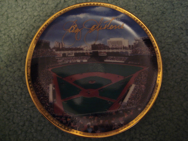 Jay Johnstone Yankee Stadium Autographed 1989 Sports Impressions Mini Plate By Robert Stephen Simon With COA