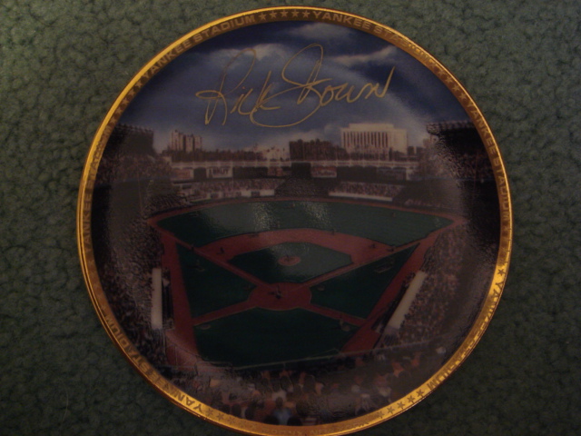 Rick Down Yankee Stadium Autographed 1989 Sports Impressions Mini Plate By Robert Stephen Simon With COA