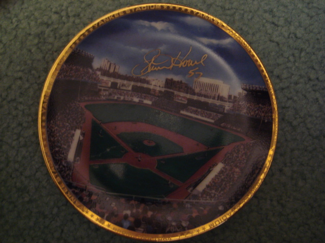 Steve Howe Yankee Stadium Autographed 1989 Sports Impressions Mini Plate By Robert Stephen Simon With COA