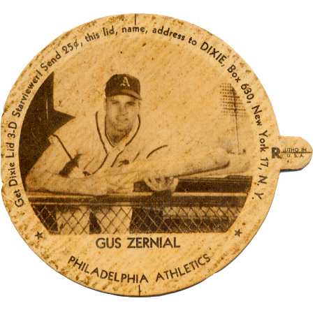 1954 Dixie Lids #18 Gus Zernial