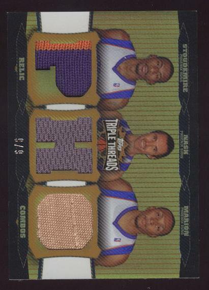 2006-07 Topps Triple Threads Relics Combos Gold #2 Amare Stoudemire/Steve Nash/Shawn Marion