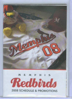 2008 Memphis Redbirds Cardinals AAA Pocket Schedule 
