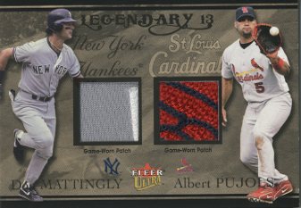 2004 Ultra Legendary 13 Dual Game Used Gold #DMAP Don Mattingly Patch/Albert Pujols Patch