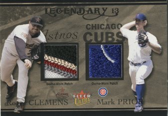 2004 Ultra Legendary 13 Dual Game Used Gold #RCMP Roger Clemens Patch/Mark Prior Patch