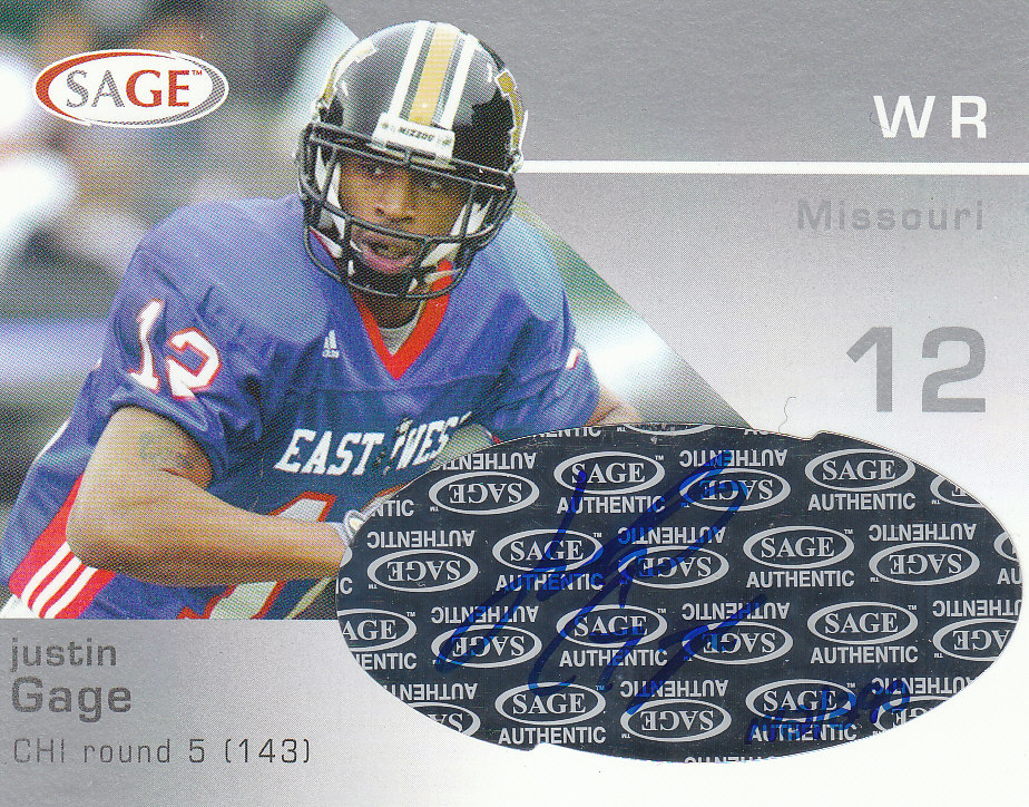 2003 SAGE Autographs Silver #A16 Justin Gage/290