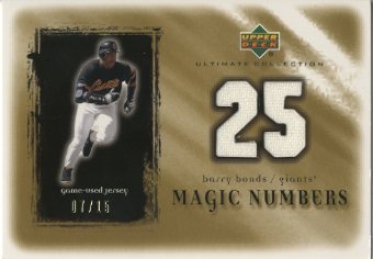 2001 Ultimate Collection Magic Numbers Game Jersey Gold #MNBB Barry Bonds