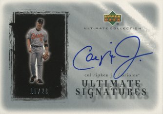 2001 Ultimate Collection Signatures Silver #CR Cal Ripken