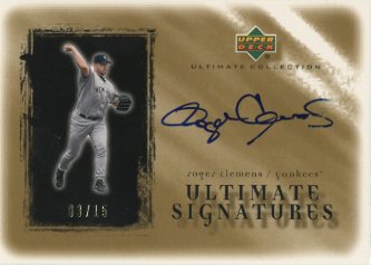 2001 Ultimate Collection Signatures Gold #RC Roger Clemens