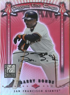 2001 Donruss Elite Passing the Torch Autographs #PT4 Barry Bonds