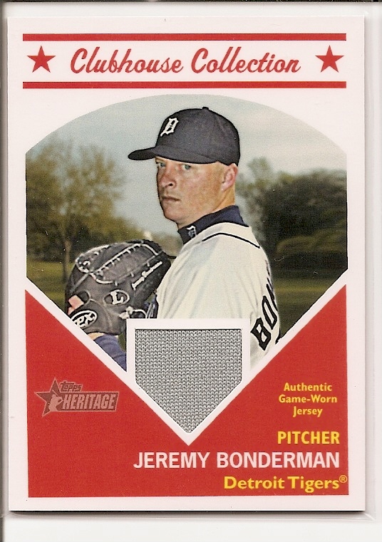 2008 Topps Heritage Clubhouse Collection Relics #JB Jeremy Bonderman HN C