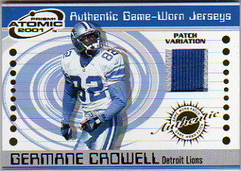 2001 Pacific Prism Atomic Jersey Patches #122 Germane Crowell