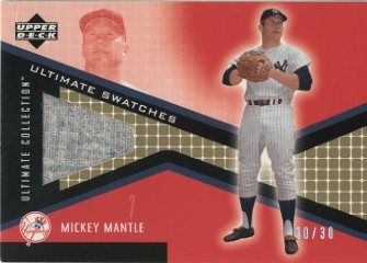 2002 Ultimate Collection Game Jersey Tier 2 Gold #MM Mickey Mantle