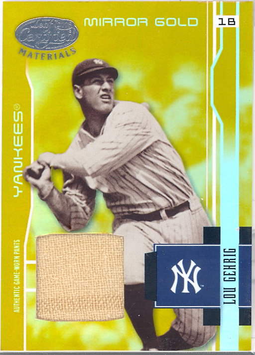 2003 Leaf Certified Materials Mirror Gold Materials #202 Lou Gehrig RET Pants/5