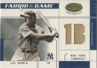 2003 Leaf Certified Materials Fabric of the Game #20PS Lou Gehrig Pants PS/10