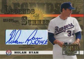 2003 Donruss Signature Legends of Summer Autographs Notations Decade #31 Nolan Ryan Rgr 5714 SO