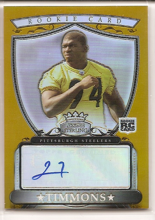 2007 Bowman Sterling Gold Rookie Autographs #LT Lawrence Timmons/1800