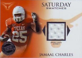 2008 Press Pass Legends Saturday Swatches Silver #SSWJC Jamaal Charles