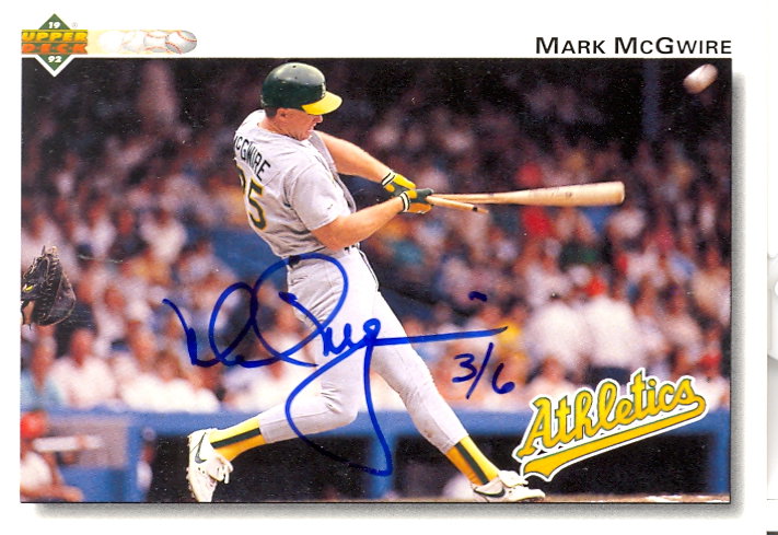 2002 Upper Deck 40-Man Mark McGwire Autograph Buybacks #6 Mark McGwire 92/6