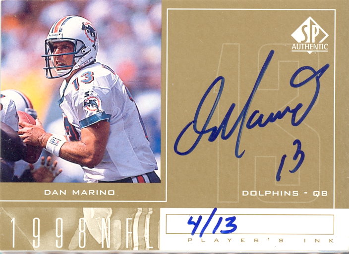 1998 SP Authentic Player's Ink Gold #DM Dan Marino/13