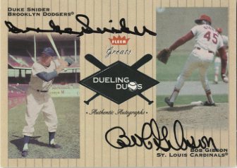 2002 Greats of the Game Dueling Duos Autographs #5 D.Snider/B.Gibson