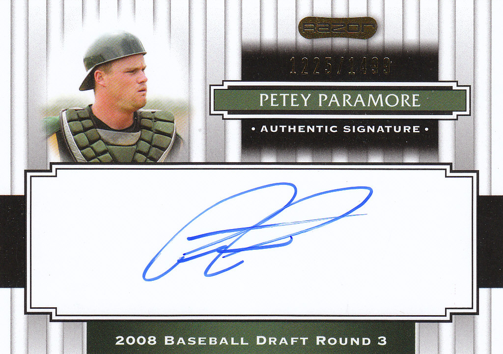2008 Razor Signature Series #186 Petey Paramore AU/1499