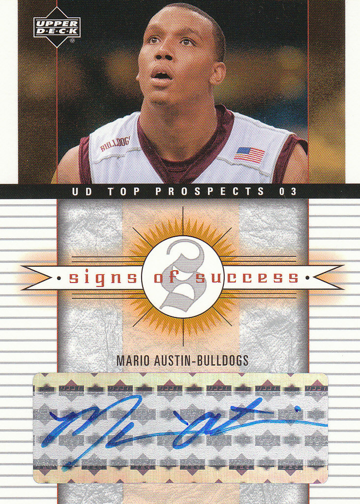 03 04 UD Top Prospects Signs Success Mario Austin AUTO  