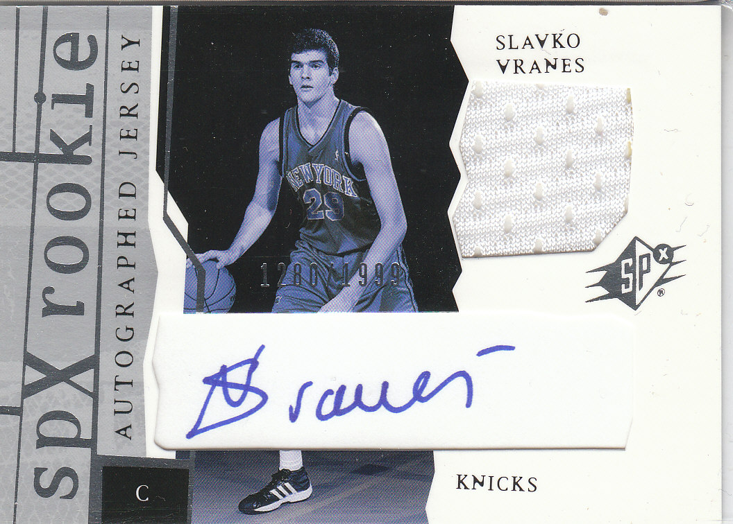 2003-04 SPx #180 Slavko Vranes JSY AU RC