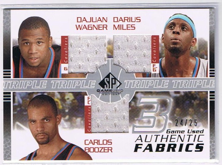2003-04 SP Game Used Authentic Fabrics Triple #2 DaJuan Wagner/Darius Miles/Carlos Boozer