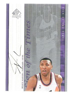 1999-00 SP Authentic Sign of the Times #SH Shawn Marion