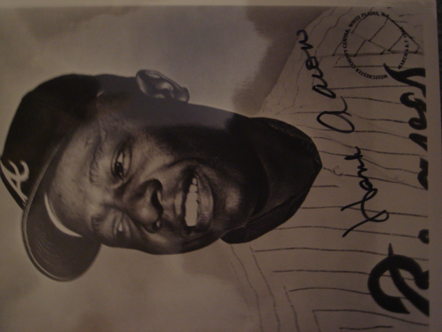 Hank Aaron Autographed 8 x 10 Braves Picture  B & W Picture With COA