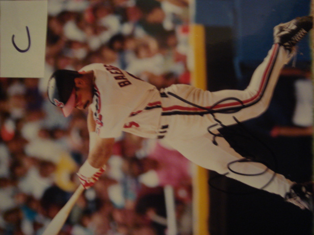 Carlos Baerga Autographed 8 X 10 Indians Picture With COA pose C