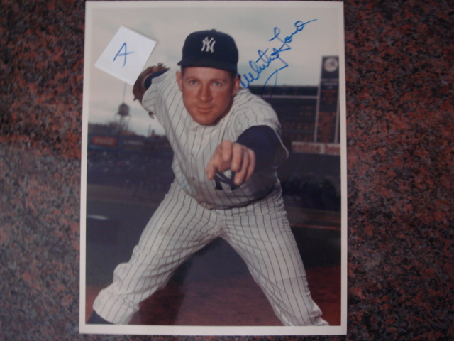 Whitey Ford Autographed 8 X 10 Yankee Picture With COA pose A