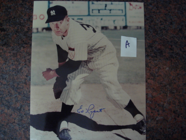 Ed Lopat Autographed 8 X 10 Yankee Picture With COA pose A