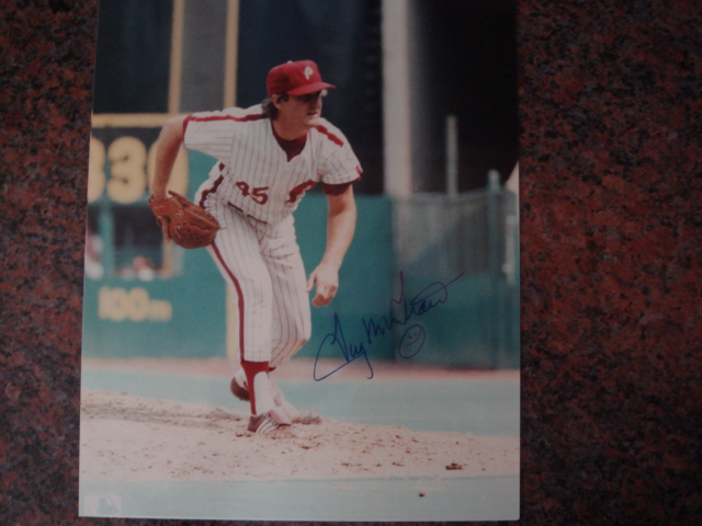 Tug McGraw Autographed 8 X 10 Phillies Picture With COA