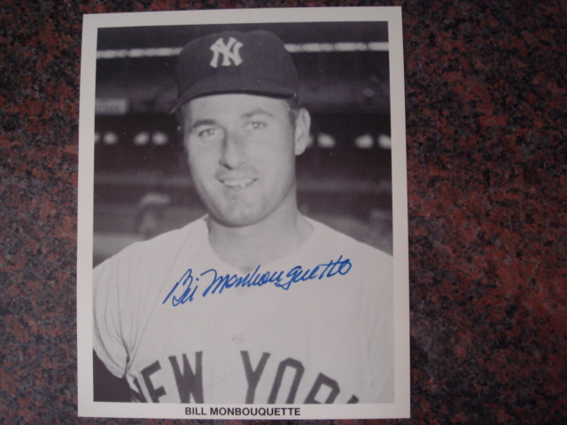 Bill Monbouquette Autographed 8 X 10 Yankee away Picture With COA 