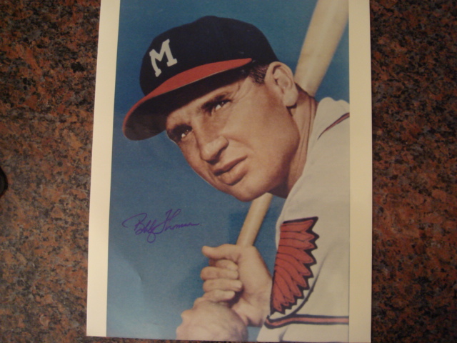Bobby Thompson Autographed 8 X 10 Braves Picture With COA