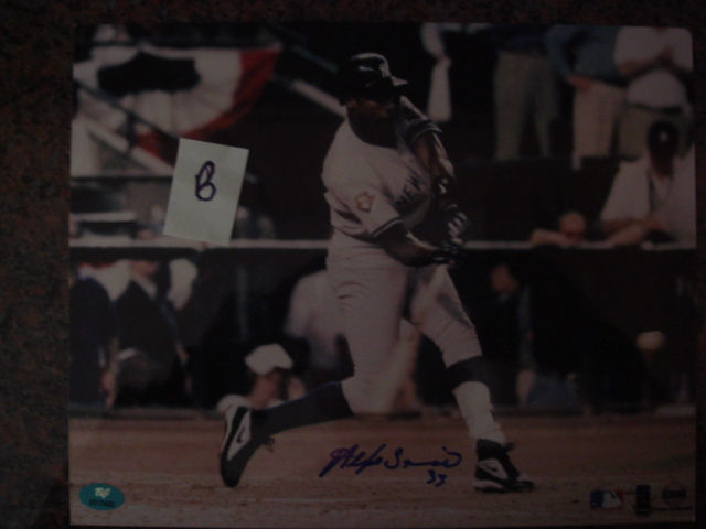 Alfonso Soriano Autographed 8 X 10 Yankee Picture With COA pose B