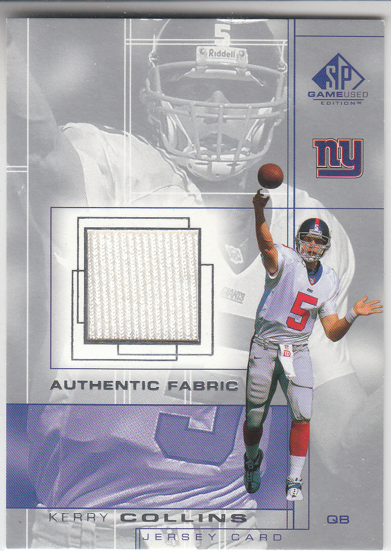 2001 SP Game Used Edition Authentic Fabric #KC Kerry Collins