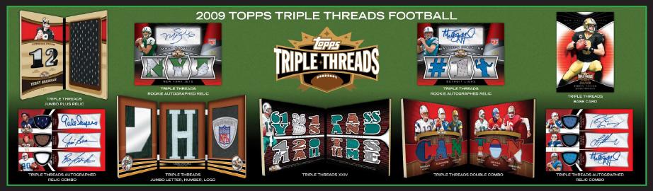 2009 Topps Triple Threads Football Factory Sealed Hobby Series Box - 2 #ed Triple Memorabilia Relic Cards ( 1 AUTOGRAPHED ) Per Box - In Stock Now  