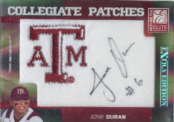 2008 Donruss Elite Extra Edition Collegiate Patches Autographs #63 Jose Duran/250