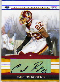 2008 Playoff NFL Silver Signatures #CR Carlos Rogers Autograph Card