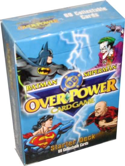 Fleer DC Overpower ( Over Power ) CCG Factory Sealed Starter Deck With 69 Collectibles Cards Including Superman & Batman - In Stock Now
