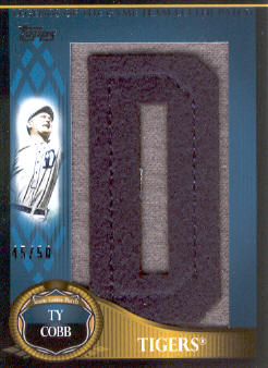 2009 Topps Update Legends of the Game Team Name Letter Patch #TC Ty Cobb/50 */Letters spell Detroit/(each letter serial #'d/50)