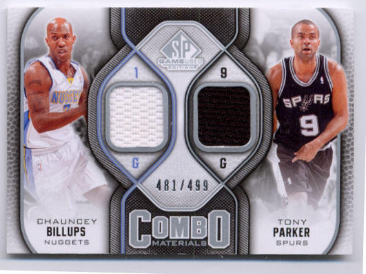 2009-10 SP Game Used Combo Materials #CMBP Chauncey Billups/Tony Parker