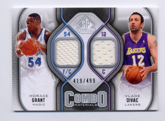 2009-10 SP Game Used Combo Materials #CMDG Horace Grant/Vlade Divac