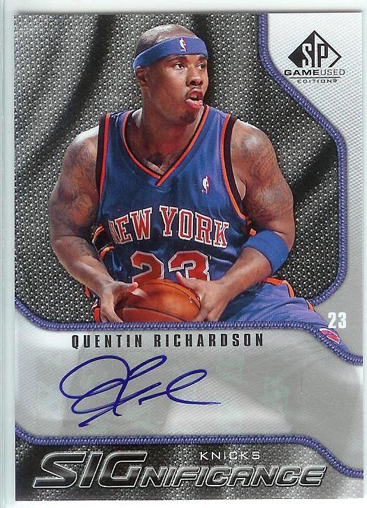 2009-10 SP Game Used SIGnificance #SQR Quentin Richardson