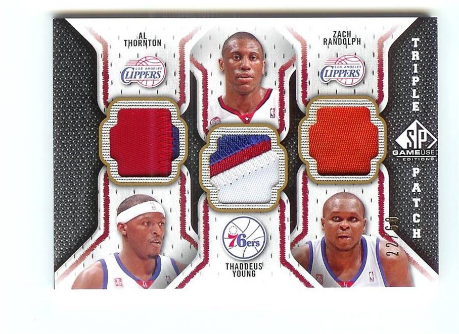 2009-10 SP Game Used Triple Patch #TPFRY Zach Randolph/Al Thornton/Thaddeus Young