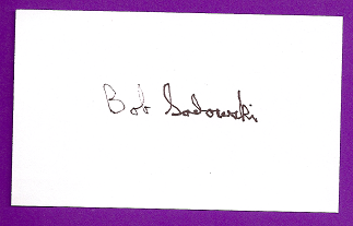 Bob Sadowski Auto 3x5 index card Autograph Played 1960-63 St Louis Cardinals, Chicago White Sox, Philadelphia Phillies, Los Angeles Angels (NC65)